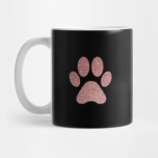 Paws - Gold Confetti On Strips With Rose Gold Paw Mug